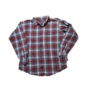 PATAGONIA Long Sleeve shirt, XL, Lightweight Flannel Red, Lt. Gray & Dark Gray